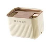 MotiveTech Boîte de Rangement Câbles Organisateur Boîtier de Protection Prise Multiprise Dispositif de Dissimulation avec Grande Ouverture et Aération Convient S, Couvercle En Bois