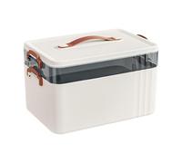 MotiveTech Boîte de Rangement Médicale Conteneur de Fournitures Trousse de Secours Vide et Organisateur de Médicaments en Matériau PP Léger Approprié pour La Ma, 2 Couches