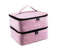 MotiveTech Boîte de rangement pour vernis à ongles, peut accueillir 30 bouteilles, organisateur pour kits de manucure et parfums, rose