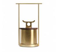MotiveTech Boîte Rangement Décorative Style Chinois Rétro Boîte Cylindrique En Métal Bois Gran Capacité Organiteur u En Bois pr Restaurant, Grand