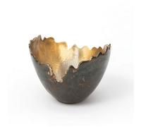 MotiveTech Bol Sculptural Irrégulier Récipient Décoratif Doré Corbeille à Fruits Décorative pour Entrée, 30 27.5 H22.5cm, Rétro, Nouveau Style Chinois