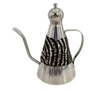 MotiveTech Bouilloire Décorative En Métal Base Évasée Bouilloire à Col Cygne Style Décoratif Théière pour Service du Thé, Motif Animalier Zébré Et Léopard