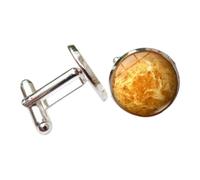MotiveTech Boutons de Manchette Hommes Boutons de Manchette Bijoux Accessoires Tenue Chemise Décorés d'Astres Sous Verre Clair Mécanisme Pivotant Classique, Vénus