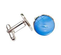 MotiveTech Boutons de Manchette Hommes Boutons de Manchette Bijoux Accessoires Tenue Chemise Décorés d'Astres Sous Verre Clair Mécanisme Pivotant Classique, Neptune