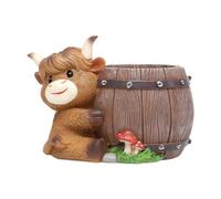 MotiveTech Cache-Pot Décoratif en Résine à l'image d'une Vache pour Petits Espaces Étagères Tables Jardins, D