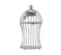 MotiveTech Cage à Oiseaux Décorative Vintage Cage à Oiseaux en Fer Européenne Décoration pour Salon, Cage À Oiseaux Décorative en Métal De 60 Cm De Haut, 33 Cm De Large, avec Fleurs