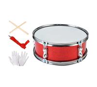 MotiveTech Caisse Claire Tambour Ensemble Percussion Drumsticks Accessoires Sangle Réglable Construction Aluminium Peau Polyester Son Puissant Destiné Adolescent, Rouge
