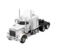 MotiveTech Camion Jouet Enfant Alliage Métal avec Effets de Lumière et Son Remorque Tracteur Miniature à Collectionner Véhicule Éducatif Transport Décoration Cab, Blanc