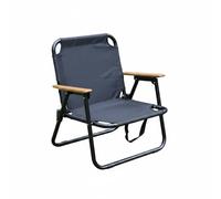 MotiveTech Canapé Double Place Chaise Extérieure Pliante Fauteuil de Camp Banc Portable Accoudoirs en Bois Charpente Acier Carbone Assise Spacieuse Dossier, Beige, Fauteuil Simple