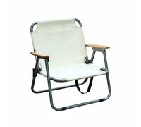 MotiveTech Canapé Double Place Chaise Extérieure Pliante Fauteuil de Camp Banc Portable Accoudoirs en Bois Charpente Acier Carbone Assise Spacieuse Dossier, Noir, Chaise Simple