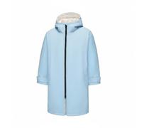 MotiveTech Cape de Surf Enfant Robe de Bain à Capuche Manteau de Change Poncho Intérieur Doux Entretien du Corps au Froid Zip Intégral Rangement Facile Adaptée, Bleu Clair-Blanc Cassé, Numeric_13