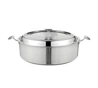 MotiveTech Caquelon à Fondue Robuste | Compatible Induction, En Acier Inoxydable, Triple, pr Cuisine, 24x8cm