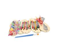 MotiveTech Carillon de Pâques Kit Artisanat Bois Figurine Lapin Œuf Poussin Suspension Décorative DIY à Peindre Activité Ludique Convient pour Enfants Anniversai, Style D