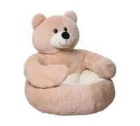 MotiveTech Cat Sofa Bed Fauteuil Peluche Chat pour Animaux Niche Semi Fermée Coussin Douillet Style Animal Dessiné Housse Amovible Lavable Dessous, Khaki S