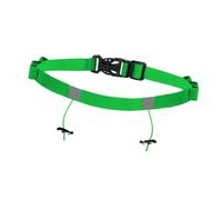 MotiveTech Ceinture de Course Équipée d'un Système de Fermeture Rapide 6 Boucles pour Gels Énergétiques Bande Réfléchissante Visible Support de Dossard Ajustable, Vert