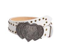 MotiveTech Ceinture de Cowboy Western Vintage Confortable pour Femme, 1,5" de Large, Blanc
