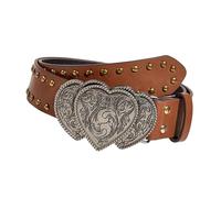 MotiveTech Ceinture de Cowboy Western Vintage Confortable pour Femme, 1,5" de Large, Brun