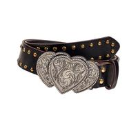 MotiveTech Ceinture de Cowboy Western Vintage Confortable pour Femme, 1,5" de Large, Noir