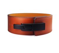 MotiveTech Ceinture Force avec Boucle à Levier Soutien Lombaire Ceinture Musculation à Levier Réglable pour Powerlifters, Sportifs, Marron, Cuir De Vachette