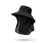 MotiveTech Chapeau Anti- Homme Chapeau Soleil Bob Casquette Core-Nuque avec Bord Large Amovible Ventilation Efficace Confort, Black