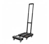 MotiveTech Chariot de Transport Pliant Diable de, Chariot Pliant À roulettes Omnidirectionnelles De 2 Pouces, Roues Grises, Noir