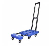 MotiveTech Chariot de Transport Pliant Diable de, Chariot Pliant À roulettes Omnidirectionnelles De 2 Pouces, Roues Noires, Bleu