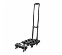 MotiveTech Chariot de Transport Pliant Diable de, Chariot Pliant À roulettes Omnidirectionnelles De 2 Pouces, Roues Noires, Noir