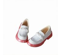 MotiveTech Chaussures pour Poupée OB22 OB24 Mocassin Loafer Accessoire Mini Soulier PVC Bout Rond Bride Décorative à Enfiler Surface Lisse pour Tenue Propre Exposition Collection Jeu , Blanc Et Rose