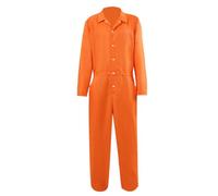 MotiveTech Combinaison Prisonnier Polyester Combinaison Orange avec Poches Latérales Déguisement Prisonnier pour Adultes, XS