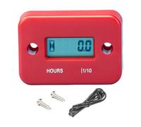 MotiveTech Compteur Heures Inductif Étanche pour Moteurs à Essence Marine Karting avec Fonction Chronométrage Précise Jusqu’à 9999.9 Heures, Rouge