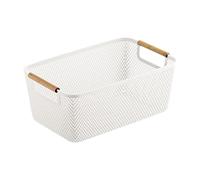 MotiveTech Conteneur D'organisation Creux, Panier à Vêtements, Support Décoratif pour Bureau et Table, M, Blanc