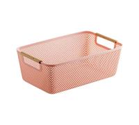 MotiveTech Conteneur D'organisation Creux, Panier à Vêtements, Support Décoratif pour Bureau et Table, S, Rose