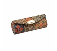 MotiveTech Cosmetic Organizer Coffret de Rangement Boîte à Maquillage Étui à Rouge à Lèvres Pochette Compacte Liège et Cuir Synthétique Design Rétro Multi-Usage, Tapis Floral Rétro 3