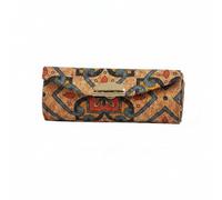 MotiveTech Cosmetic Organizer Coffret de Rangement Boîte à Maquillage Étui à Rouge à Lèvres Pochette Compacte Liège et Cuir Synthétique Design Rétro Multi-Usage, Tapis Floral 1