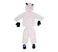MotiveTech Costume Mouton Enfant Capuche Habillage Petit Agneau Ensemble Déguisement Animal Ferme Mitaines et Chaussures Incluses Adapté pour, M