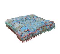 MotiveTech Coussin de Siège Carré Patchwork pour Chaise avec Rembourrage Épais et Motifs Bohèmes Mandala Textile Toile Doux Convient pour Salon Chambre, Bleu Marocain