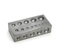 MotiveTech Dé à Emboutir Poli Bloc Dappage En Acier Précis Bloc Formage avec Cavités pour Bijoutiers, Bijouterie, Métallurgie, Atelier, B - 120x60x30mm, 1550g, Trous De 3-20mm
