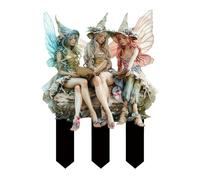 MotiveTech Décoration Créative pour Pot de Fleurs, Piquet de Jardin en Acrylique 2D Représentant des Papillons et des Fées, Idéal pour Une Cour, Un Bonsaï, Une P
