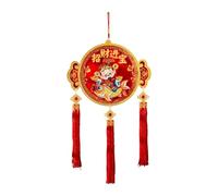 MotiveTech Décoration Nouvel an Chinois Suspension Cheval Ornement Tasselet Mot Fortune Velvet Fonction Électronique Adaptée à La Chambre Salon Porte D'Entrée Fê, Forme Ronde