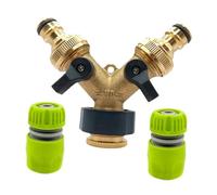 MotiveTech Distributeur de Tuyau D'arrosage, Adaptateur de Tuyau à 2 Voies, Facile à Installer, Portable, en Forme de Y, Connecteur en Laiton Robuste, Distri