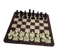 MotiveTech Échiquier Moderne avec Plateau Pliant Ensemble de Jeu d'Échecs Portable Base Antidérapante Jouet Éducatif Familial Rangement Compact Adapté pour, Échecs Noirs et Blancs