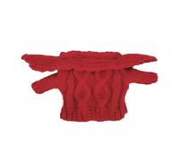 MotiveTech Ensemble Bonnet Écharpe Poupée Tricoté Bonnet pour Poupée Doux et Chaud Miniature Chapeau en Laine pour Décoration Saisonnière , Pull+Écharpe Rouge