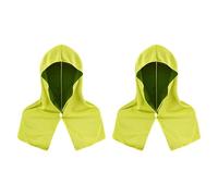 MotiveTech Ensemble de 2 Serviettes à Capuche pour Rafraîchissement, Bandana pour Activités Extérieures, Jaune Vert