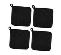 MotiveTech Ensemble de 4 Maniques de Cuisine 17,5 X 17,5 Cm, pour La Cuisson et Le Service, Noir