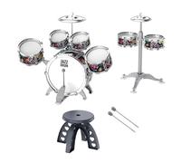 MotiveTech Ensemble de Batterie pour Enfants Tambour Percussion Instrument Musical avec Tabouret Jeu Apprentissage Musique Recommandé pour Garçons Filles Anniver, Styler Un