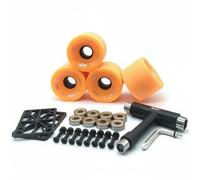 MotiveTech Ensemble Roues de Skateboard Longboard Pack Roues Roulements Quincaillerie Outils en Polyuréthane pour Confort Constant Réponse Vive Longévité Adapté, Orange
