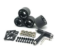 MotiveTech Ensemble Roues de Skateboard Longboard Pack Roues Roulements Quincaillerie Outils en Polyuréthane pour Confort Constant Réponse Vive Longévité Adapté, Noir