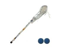 MotiveTech Équipement de Crosse pour Jeunes Bâton de Crosse Filet Tête Forme Pratique Guidage de Balle Manche Métallique Finition Douce Aluminium et Plastique, Multicolore, 24 Pouces Jeune