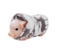 MotiveTech Figurine Cochon avec Capuche Compact Figurine Cochon Souple pour Chambre d'enfant, Crèche, Gris, 182g