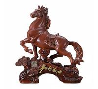 MotiveTech Figurine de Bureau Cheval Feng Shui Sculpture Statuette Ornement Décor Résine Style Traditionnel Symbolique de Fortune Adaptée aux Plans de Travail Étagères de 'Étude Comptoirs